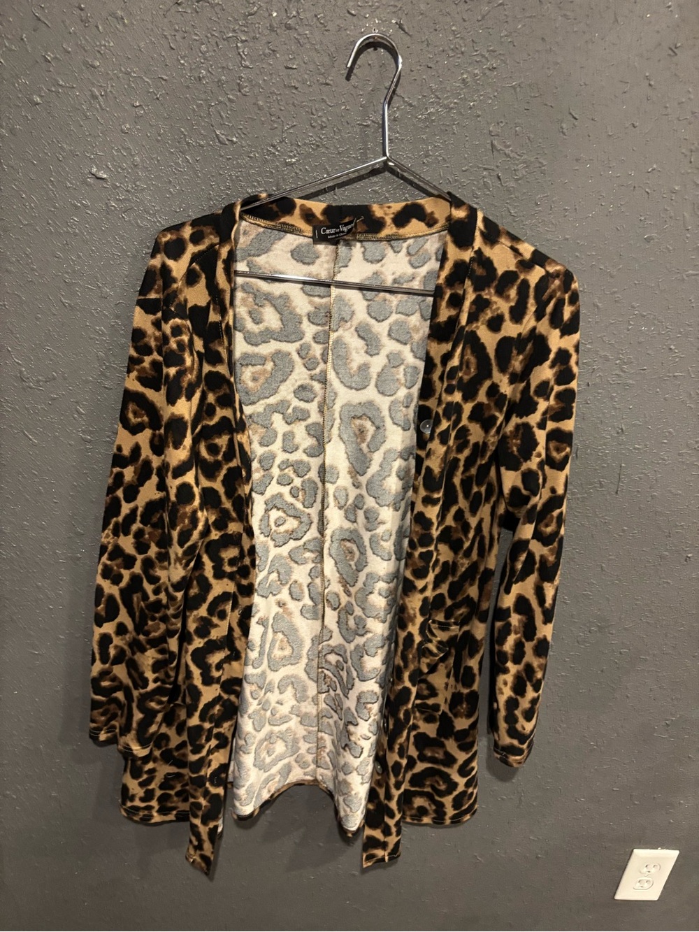 Court de Vague Leopard Print Open Cardigan